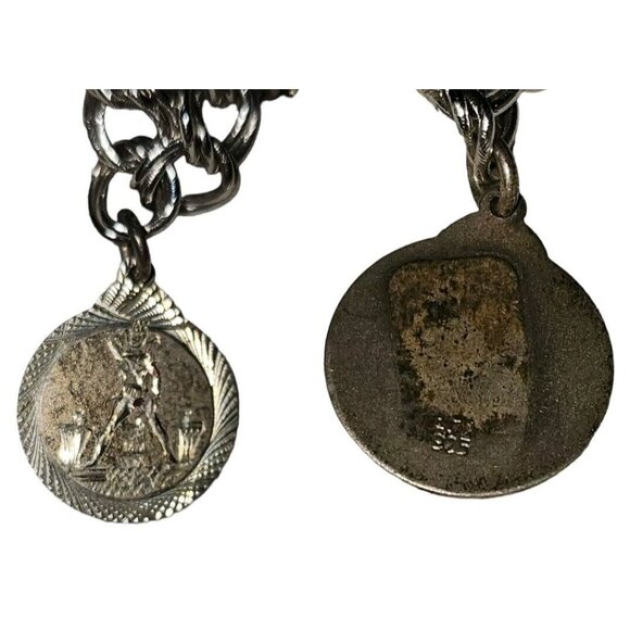 Vintage Monet Charm Bracelet With 11 Charms 800  Sterling 925 Silver 7" Marked - Picture 10 of 16